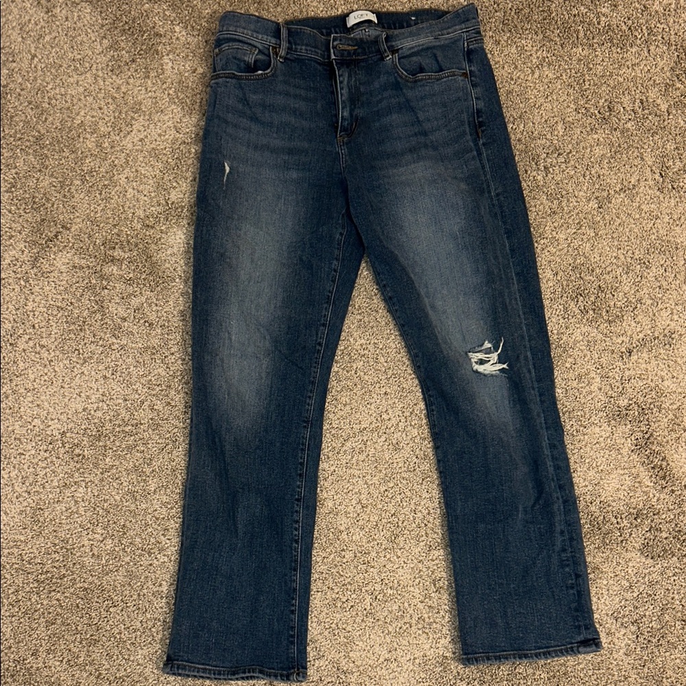 LOFT Dark Blue Straight Leg Jeans